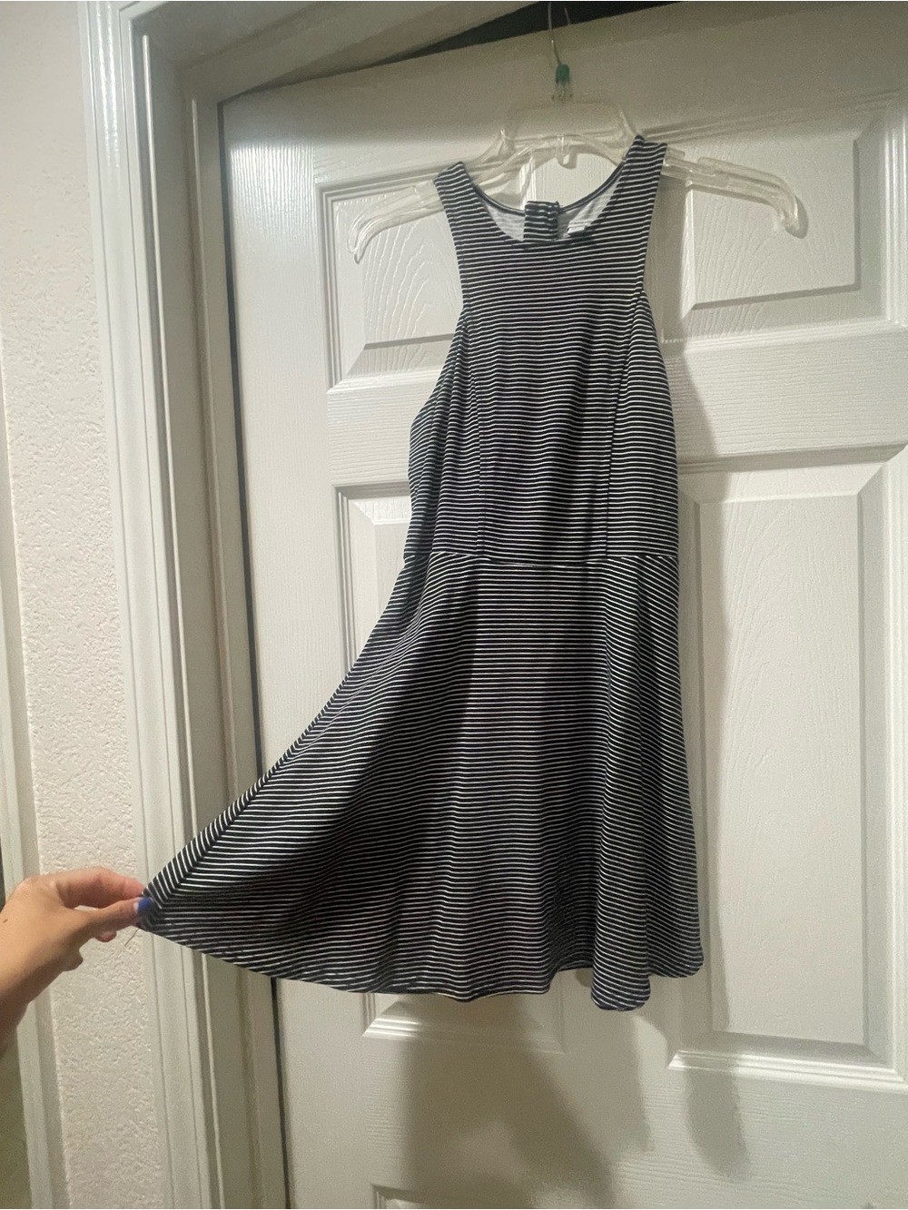 Striped Tank Swing Dress - Black & White